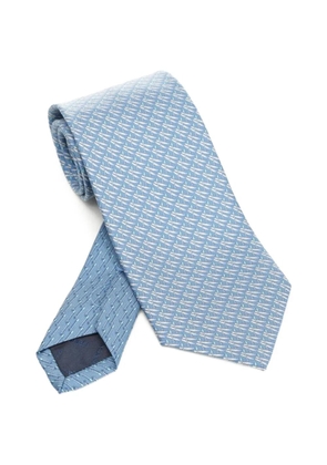 Ferragamo pattern-print silk tie - Blue
