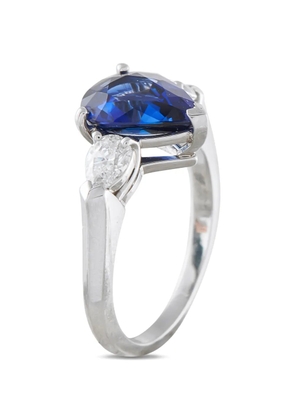 LB Exclusive diamond blue sapphire ring - Silver