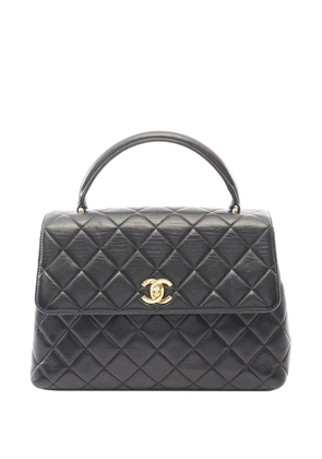 CHANEL Pre-Owned 1994-1996 Quilted Lambskin Top Handle Bag handbag - Black