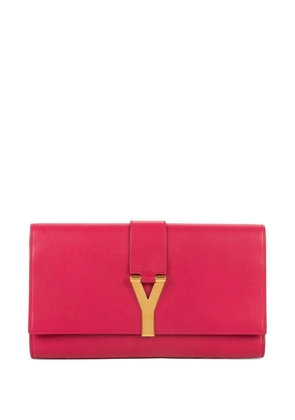 Saint Laurent Pre-Owned Ligne-Y leather clutch bag - Pink