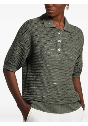 Peserico pointelle polo knitwear - Green