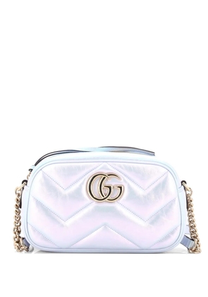 Gucci Pre-Owned GG Marmont Chevron Iridescent Leather Small shoulder bag - Blue