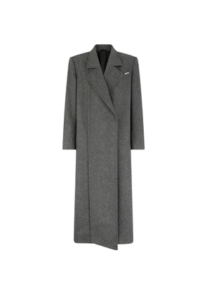The Attico double-breasted long coat - Grey