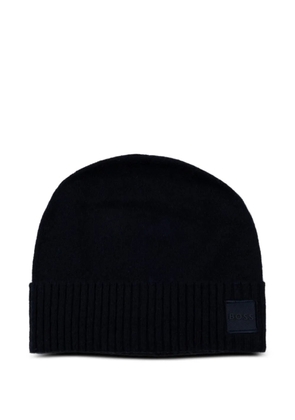 BOSS logo-patch beanie hat - Blue