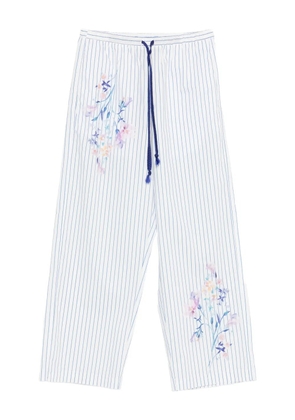 Forte Forte floral striped trousers - White