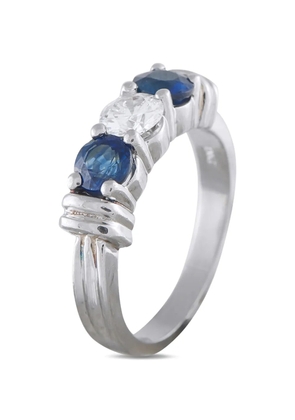 LB Exclusive diamond and blue sapphire ring - Silver