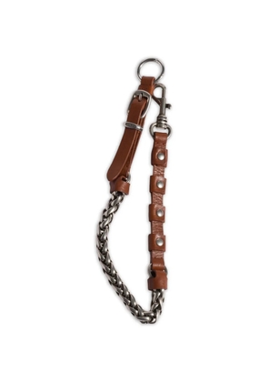 Miu Miu studded buckle chain keyring - Brown