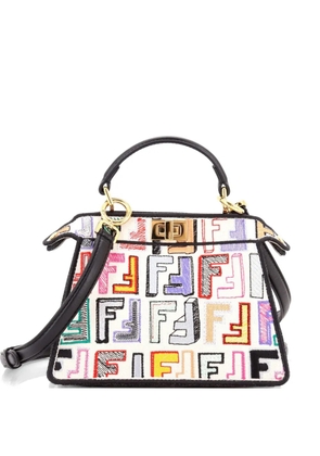 Fendi Pre-Owned Peekaboo ISeeU Bag Embroidered Zucca Canvas Petite satchel - Multicolour