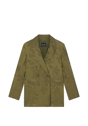 Armani Exchange leaf print double-breasted blazer - Green