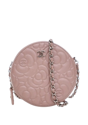 CHANEL Pre-Owned 2019 Goatskin Camellia Round Clutch With Chain crossbody bag - Pink