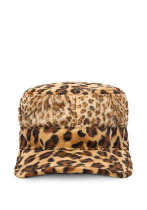 Denim Tears faux-fur giraffe-print cap - Neutrals