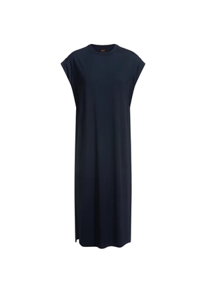 BOSS side-slit rolled-sleeve dress - Blue