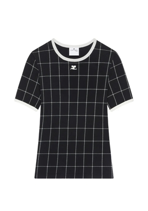 Courrèges contrast-trim T-shirt - Black