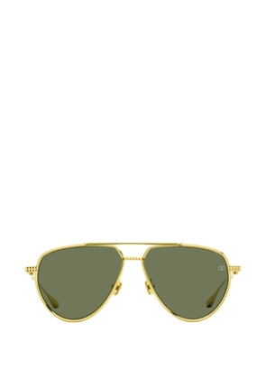 VALENTINO GARAVANI EYEWEAR V-Stud II double-bridge pyramid-stud sunglasses - Gold