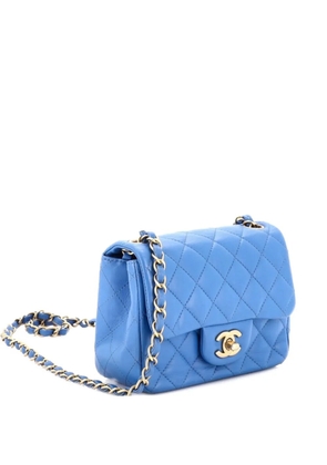 CHANEL Pre-Owned Square Classic Single Flap Bag Quilted Lambskin Mini crossbody bag - Blue
