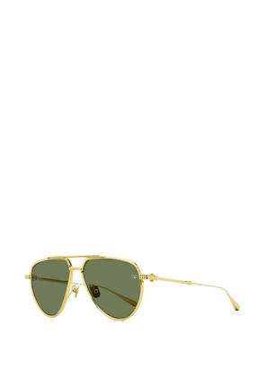 VALENTINO GARAVANI EYEWEAR V-Stud II double-bridge pyramid-stud sunglasses - Gold