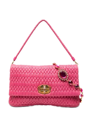 Miu Miu Pre-Owned 2010-2025 Matelasse Nappa Crystal Chain satchel - Pink