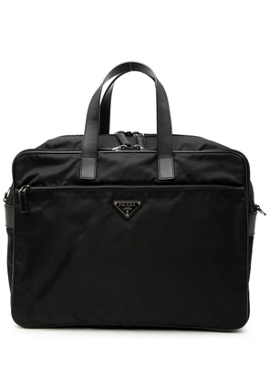 Prada Pre-Owned 2013-2025 Saffiano Trimmed Tessuto business bag - Black
