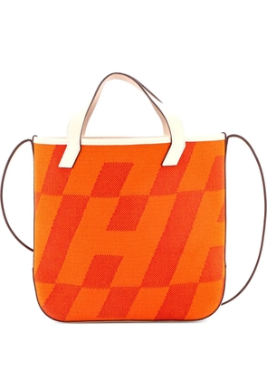 Hermès Pre-Owned Cabas H en Biais Tote Canvas with Leather 27 shoulder bag - Neutrals