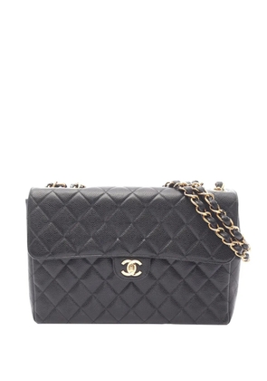 CHANEL Pre-Owned 2002-2003 Jumbo Caviar Double Flap shoulder bag - Black