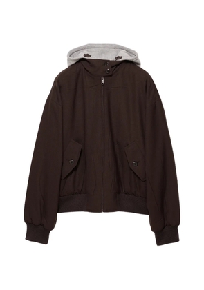 Prada hooded rush-stitch jacket - Brown