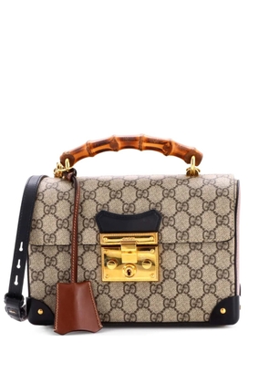 Gucci Pre-Owned Padlock Bamboo GG Coated Canvas Small shoulder bag - Brown