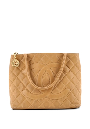 CHANEL Pre-Owned Medallion Quilted Caviar tote bag - Neutrals
