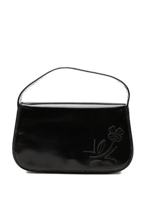 Prada Pre-Owned 2000-2025 Spazzolato Flower Embroidered Top Handle Bag handbag - Black