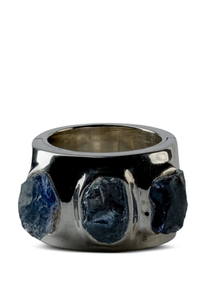 Parts of Four Sistema terrestrial surfaced tanzanites ring - Silver