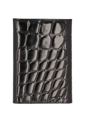 Vintage croc-embossed bifold wallet - Black