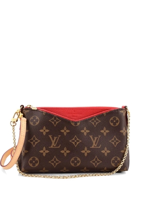 Louis Vuitton Pre-Owned Pallas Monogram Canvas with Leather clutch bag - Brown