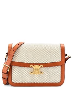 Celine Pre-Owned Triomphe Shoulder Bag Canvas with Leather Medium crossbody bag - Brown