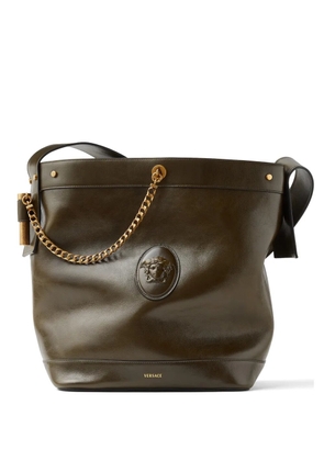 Versace Pivot large leather bucket bag - Green