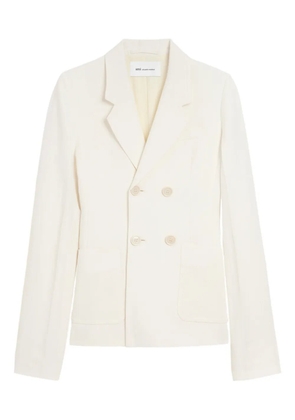 AMI Paris double breasted patch blazer - Neutrals