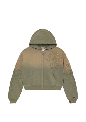 Vale Carver cross zip hoodie - Green