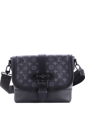 Louis Vuitton Pre-Owned Saumur Messenger Bag Monogram Eclipse and Leather crossbody bag - Black
