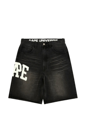 AAPE BY *A BATHING APE® logo-graphic cotton shorts - Black