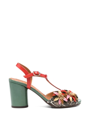 Chie Mihara Uliva floral snake-effect leather sandals - Brown
