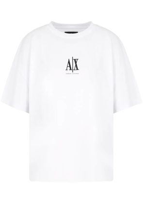 Armani Exchange logo-embroidered T-shirt - White