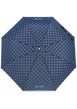 Moschino monogram-pattern umbrella - Blue