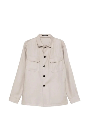 Tagliatore button-up pocket-details linen shirt jacket - Neutrals