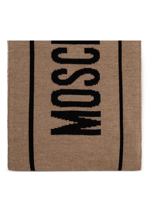 Moschino logo-intarsia scarf - Neutrals