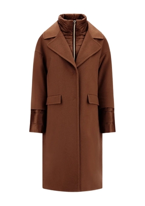 Herno single-breasted long-sleeve coat - Brown