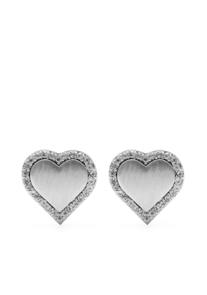 Kate Spade Take heart-shape crystal-embellished stud earrings - Silver