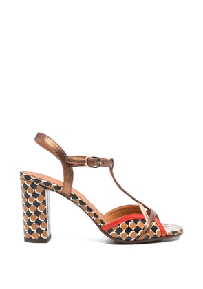 Chie Mihara Bejo T-strap patterned leather sandals - Brown