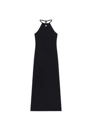 Courrèges logo-embroidered halterneck dress - Black