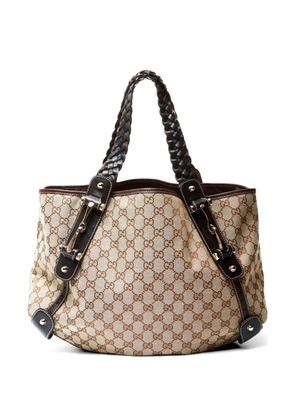 Gucci Pre-Owned 2000-2015s GG canvas horsebit shoulder bag - Neutrals