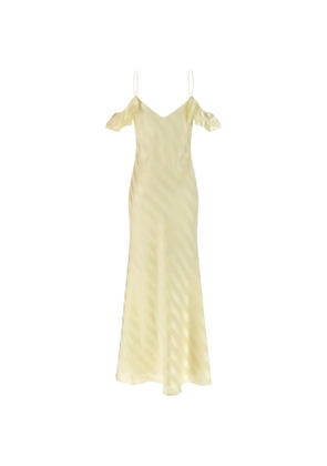 Self-Portrait striped satin maxi dress - Yellow