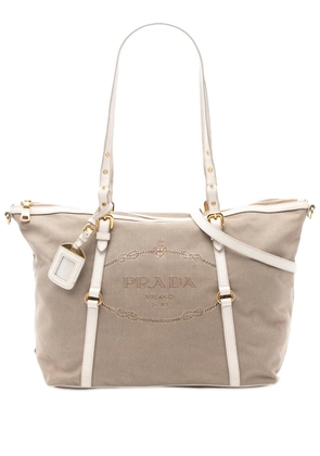 Prada Pre-Owned 2013-2026 Canvas Canapa Logo satchel - Brown