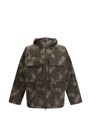 Herno hooded floral coat - Green
